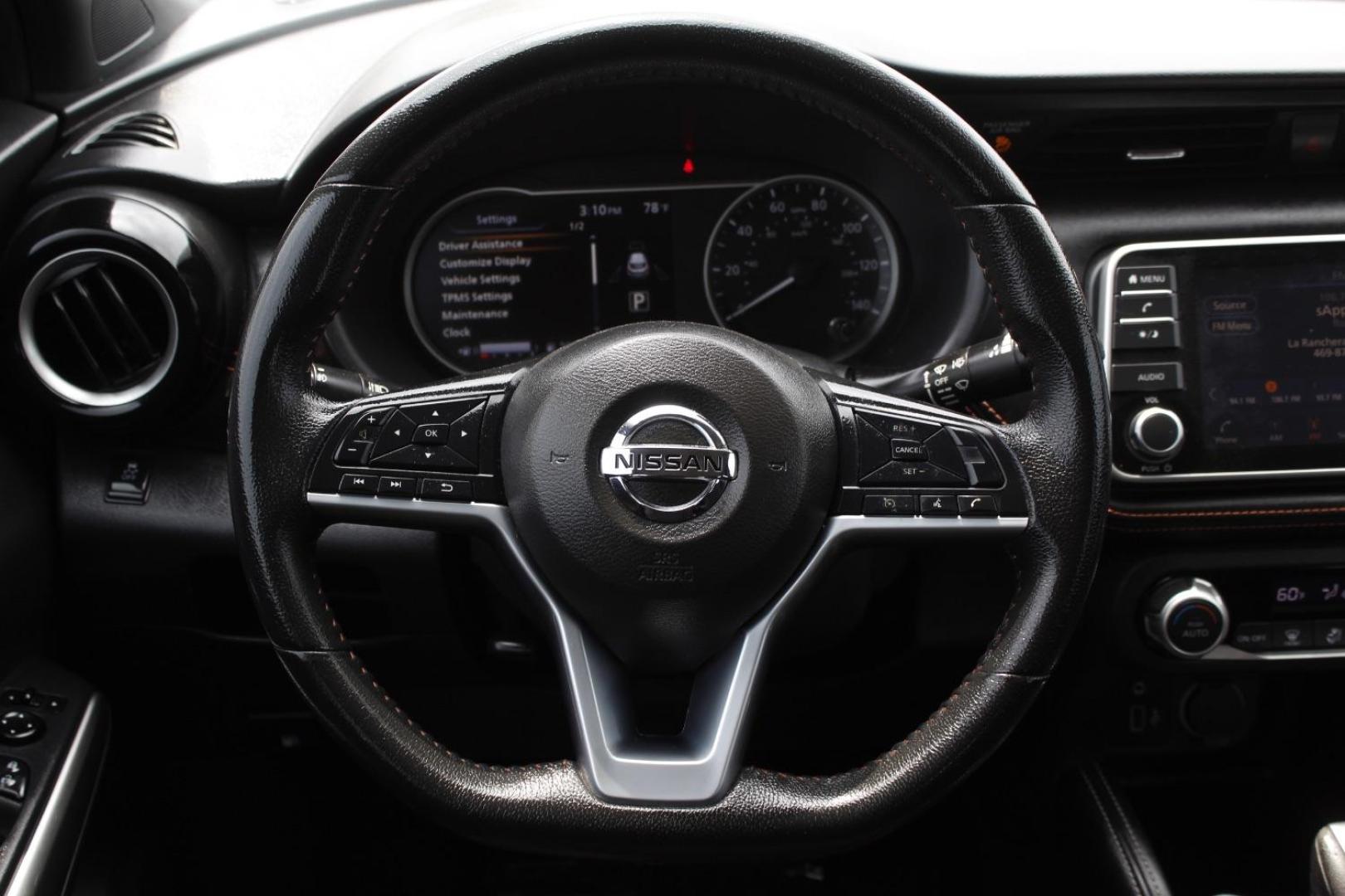 2018 Black Nissan Kicks SV (3N1CP5CU8JL) with an 1.6L L4 engine, Continuously Variable Transmission transmission, located at 2401 E Main St., Grand Prairie, TX, 75050, (972) 262-4440, 32.748981, -96.969643 - Photo#22