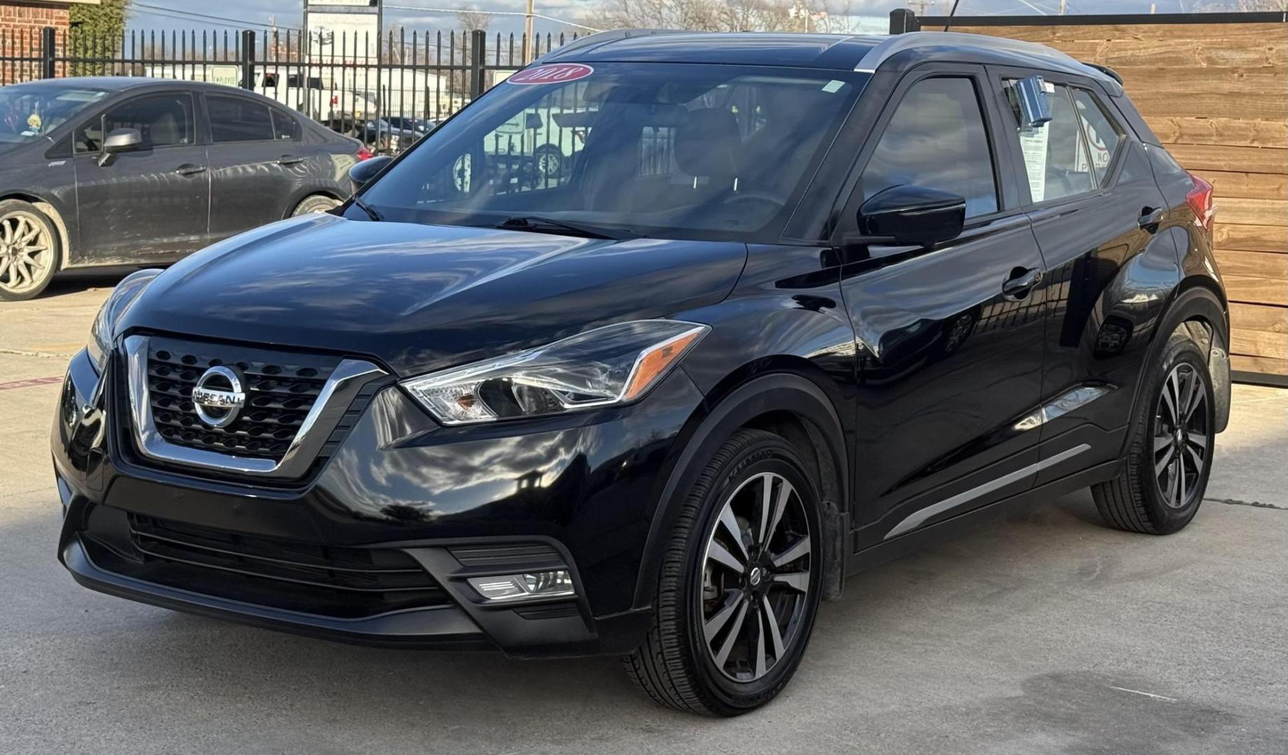 2018 Black Nissan Kicks (3N1CP5CU8JL) with an 1.6L L4 engine, located at 2401 E Main St., Grand Prairie, TX, 75050, (972) 262-4440, 32.748981, -96.969643 - Photo#0