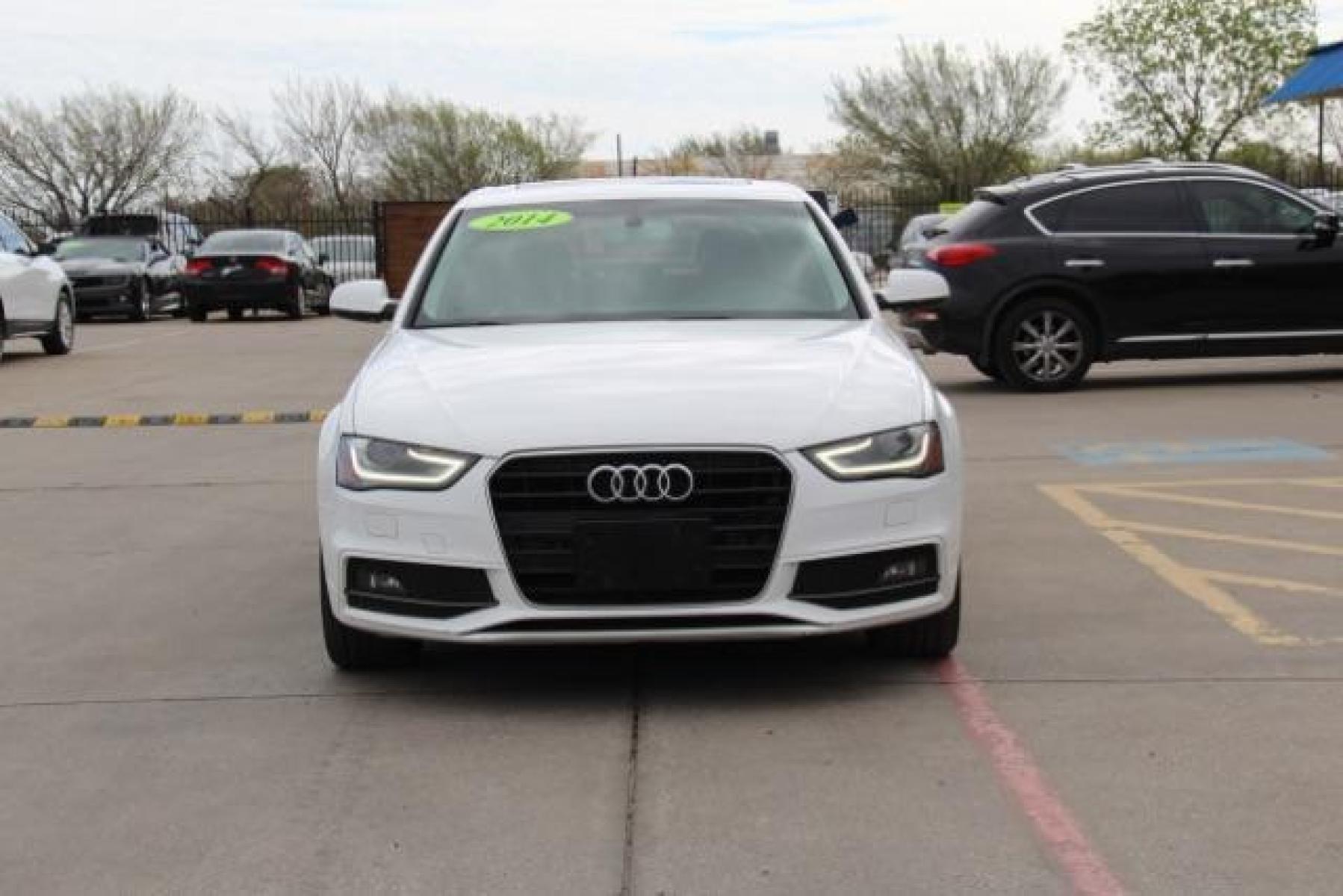 2014 White Audi A4 2.0 T Sedan FrontTrak Multitronic (WAUAFAFL1EA) with an 2.0L L4 DOHC 16V TURBO engine, Continuously Variable Transmission transmission, located at 2401 E Main St., Grand Prairie, TX, 75050, (972) 262-4440, 32.749290, -96.970558 - Photo #2