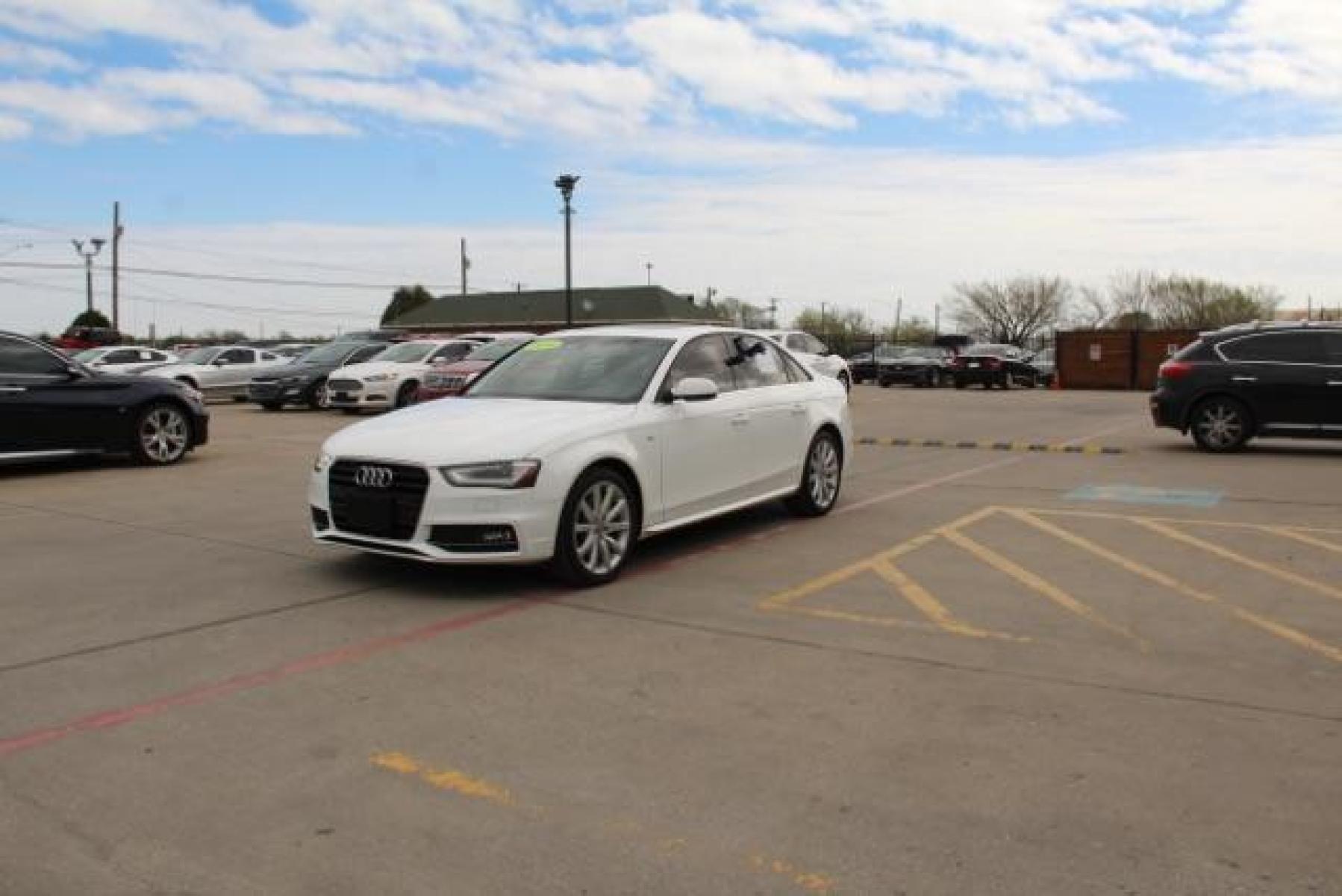 2014 White Audi A4 2.0 T Sedan FrontTrak Multitronic (WAUAFAFL1EA) with an 2.0L L4 DOHC 16V TURBO engine, Continuously Variable Transmission transmission, located at 2401 E Main St., Grand Prairie, TX, 75050, (972) 262-4440, 32.749290, -96.970558 - Photo #3