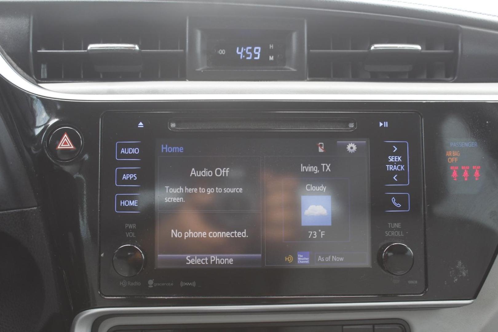 2018 Black Toyota Corolla LE CVT (5YFBURHE2JP) with an 1.8L L4 DOHC 16V engine, Continuously Variable Transmission transmission, located at 2401 E Main St., Grand Prairie, TX, 75050, (972) 262-4440, 32.748981, -96.969643 - Photo#16
