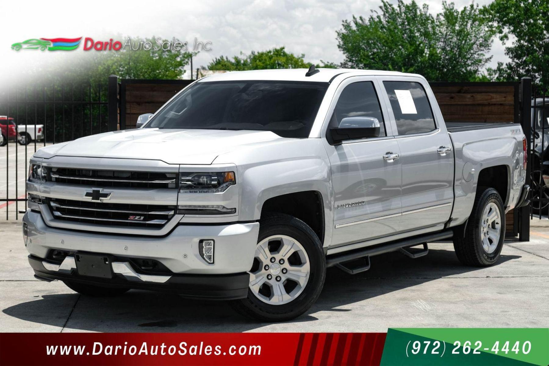 2017 SILVER Chevrolet Silverado 1500 LTZ Crew Cab 4WD (3GCUKSEC4HG) with an 5.3L V8 OHV 16V engine, 6-Speed Automatic transmission, located at 2401 E Main St., Grand Prairie, TX, 75050, (972) 262-4440, 32.748981, -96.969643 - Photo #0