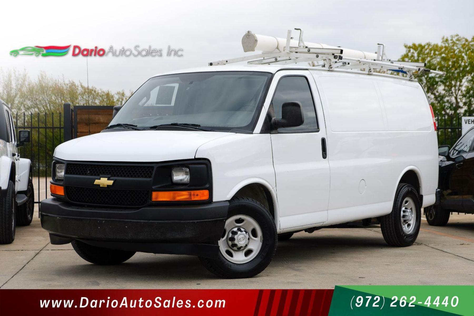 2017 WHITE Chevrolet Express 2500 Cargo (1GCWGAFF9H1) with an 4.8L V8 FFV engine, 6-Speed Automatic transmission, located at 2401 E Main St., Grand Prairie, TX, 75050, (972) 262-4440, 32.748981, -96.969643 - Photo #0