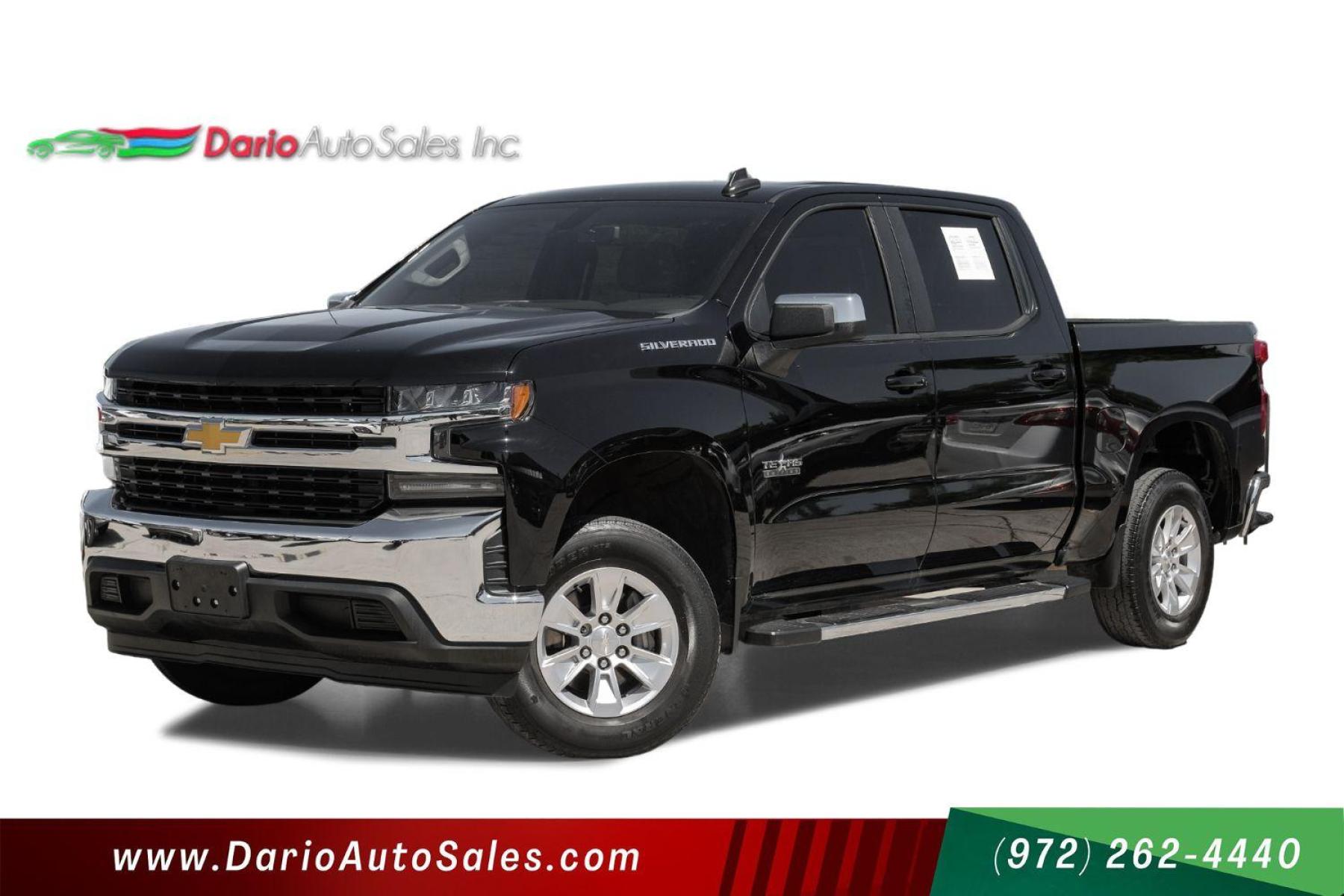 2019 BLACK Chevrolet Silverado 1500 LT Crew Cab 2WD (1GCPWCED0KZ) with an 5.3L V8 OHV 16V engine, 6-Speed Automatic transmission, located at 2401 E Main St., Grand Prairie, TX, 75050, (972) 262-4440, 32.748981, -96.969643 - Photo #0