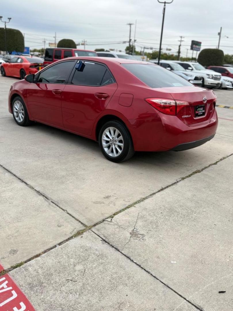 2018 red Toyota Corolla LE CVT (5YFBURHE8JP) with an 1.8L L4 DOHC 16V engine, Continuously Variabl transmission, located at 2401 E Main St., Grand Prairie, TX, 75050, (972) 262-4440, 32.748981, -96.969643 - Photo#7