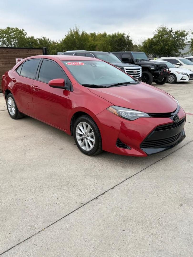 2018 red Toyota Corolla LE CVT (5YFBURHE8JP) with an 1.8L L4 DOHC 16V engine, Continuously Variabl transmission, located at 2401 E Main St., Grand Prairie, TX, 75050, (972) 262-4440, 32.748981, -96.969643 - Photo#16