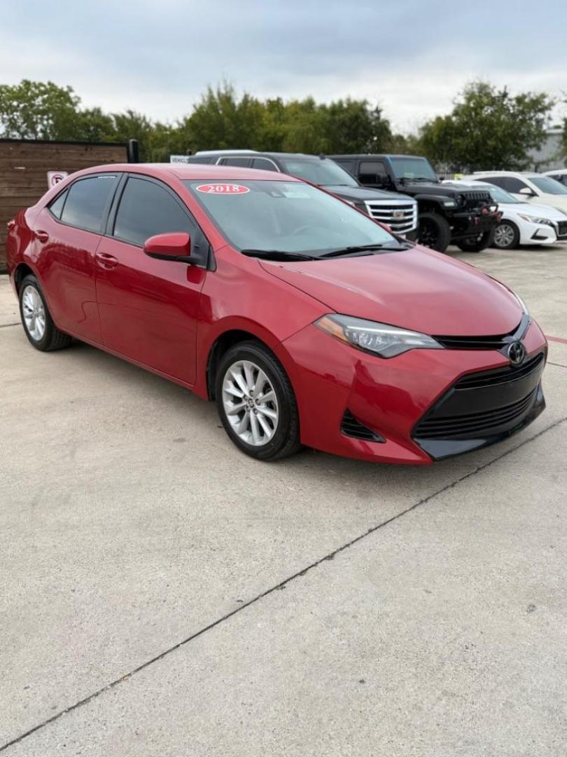 2018 red Toyota Corolla LE CVT (5YFBURHE8JP) with an 1.8L L4 DOHC 16V engine, Continuously Variabl transmission, located at 2401 E Main St., Grand Prairie, TX, 75050, (972) 262-4440, 32.748981, -96.969643 - Photo#17