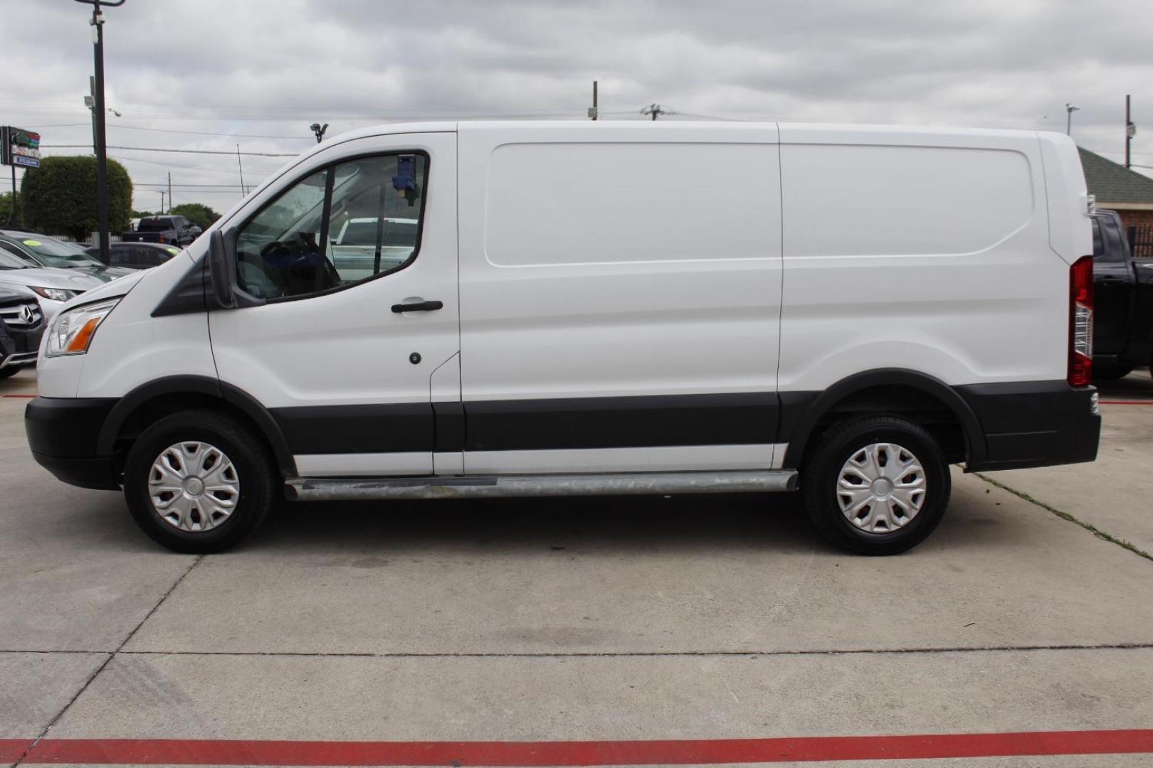 2018 White Ford Transit 250 Van Low Roof 60/40 Pass.130-in. WB (1FTYR1ZM6JK) with an 3.7L V6 DOHC 24V engine, 6-Speed Automatic transmission, located at 2401 E Main St., Grand Prairie, TX, 75050, (972) 262-4440, 32.748981, -96.969643 - Photo#2