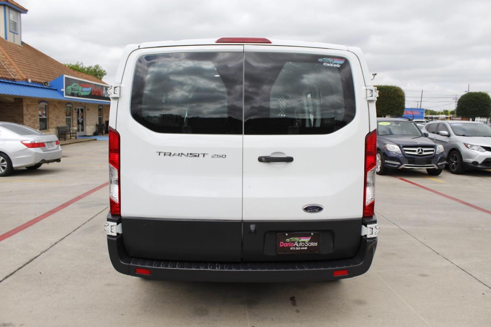 2018 White Ford Transit 250 Van Low Roof 60/40 Pass.130-in. WB (1FTYR1ZM6JK) with an 3.7L V6 DOHC 24V engine, 6-Speed Automatic transmission, located at 2401 E Main St., Grand Prairie, TX, 75050, (972) 262-4440, 32.748981, -96.969643 - Photo#5