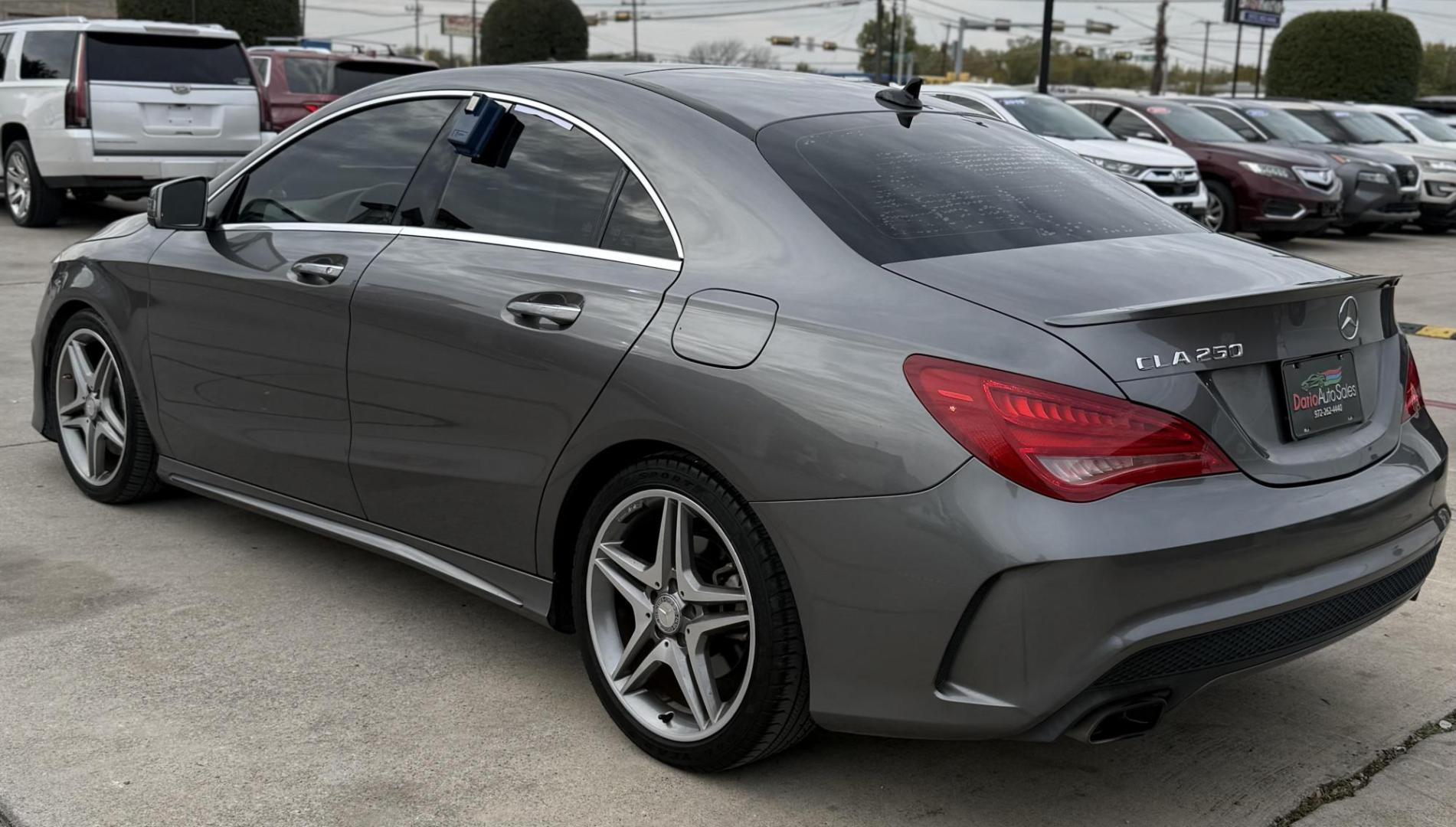 2015 Gray Mercedes-Benz Cla-Class (WDDSJ4EBXFN) with an 2.0L L4 DOHC 16V engine, located at 2401 E Main St., Grand Prairie, TX, 75050, (972) 262-4440, 32.748981, -96.969643 - Photo#3