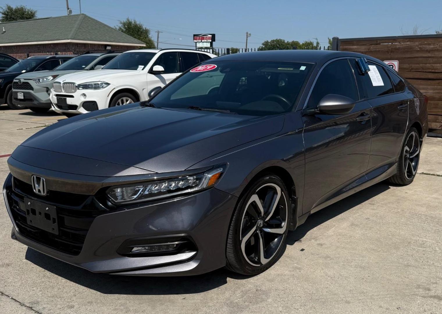 2019 GRAY Honda Accord Sport CVT (1HGCV1F37KA) with an 1.5L L4 DOHC 16V TUR engine, Continuously Variabl transmission, located at 2401 E Main St., Grand Prairie, TX, 75050, (972) 262-4440, 32.748981, -96.969643 - Photo#1