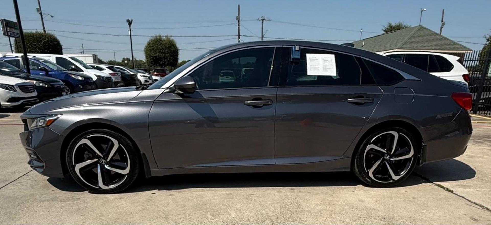 2019 GRAY Honda Accord Sport CVT (1HGCV1F37KA) with an 1.5L L4 DOHC 16V TUR engine, Continuously Variabl transmission, located at 2401 E Main St., Grand Prairie, TX, 75050, (972) 262-4440, 32.748981, -96.969643 - Photo#2