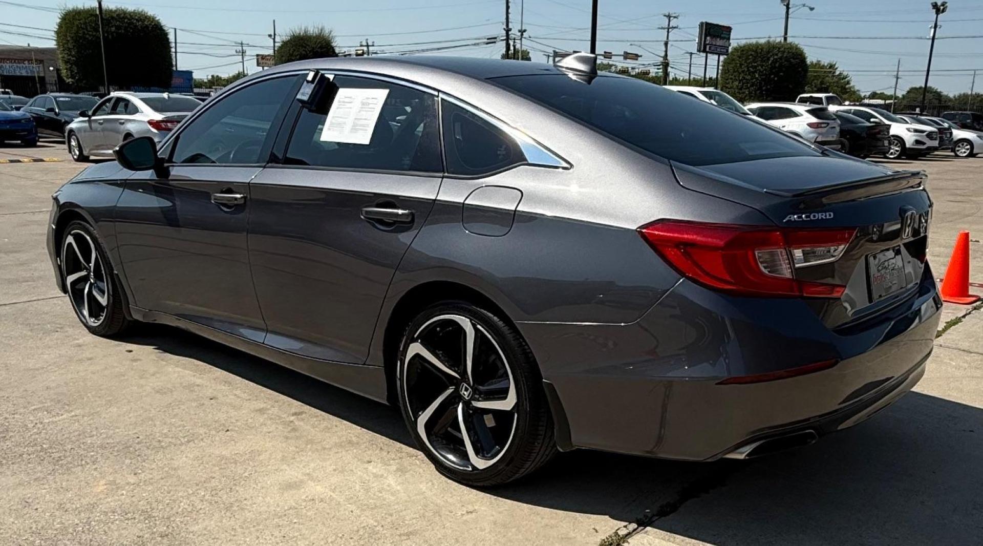 2019 GRAY Honda Accord Sport CVT (1HGCV1F37KA) with an 1.5L L4 DOHC 16V TUR engine, Continuously Variabl transmission, located at 2401 E Main St., Grand Prairie, TX, 75050, (972) 262-4440, 32.748981, -96.969643 - Photo#3