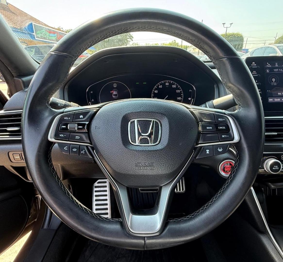 2019 GRAY Honda Accord Sport CVT (1HGCV1F37KA) with an 1.5L L4 DOHC 16V TUR engine, Continuously Variabl transmission, located at 2401 E Main St., Grand Prairie, TX, 75050, (972) 262-4440, 32.748981, -96.969643 - Photo#14