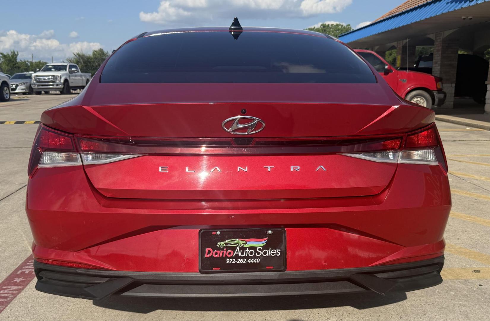 2021 Red Hyundai Elantra (5NPLM4AG7MH) with an 2.0L L4 DOHC 16V engine, located at 2401 E Main St., Grand Prairie, TX, 75050, (972) 262-4440, 32.748981, -96.969643 - Photo#1
