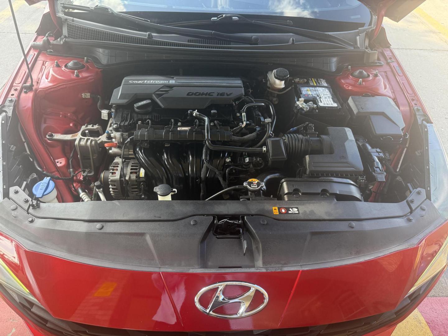 2021 Red Hyundai Elantra (5NPLM4AG7MH) with an 2.0L L4 DOHC 16V engine, located at 2401 E Main St., Grand Prairie, TX, 75050, (972) 262-4440, 32.748981, -96.969643 - Photo#24