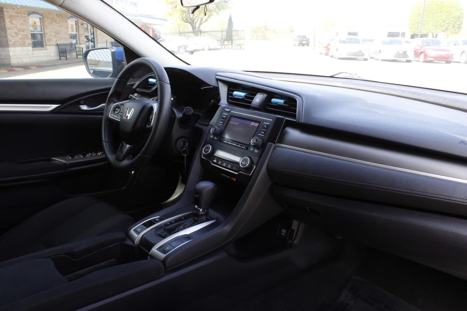 2019 Blue Honda Civic LX Honda Sensing Sed (2HGFC2F64KH) with an 2.0L L4 DOHC 16V engine, Continuously Variabl transmission, located at 2401 E Main St., Grand Prairie, TX, 75050, (972) 262-4440, 32.748981, -96.969643 - Photo#12