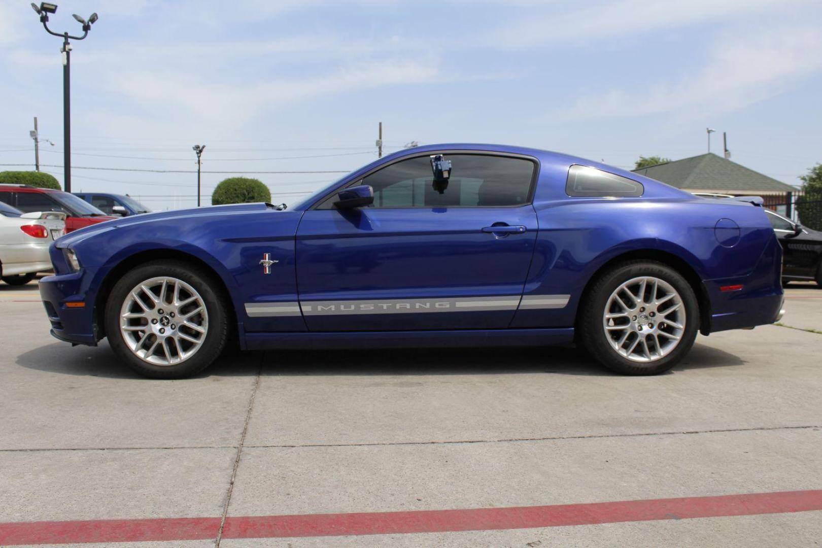 2014 Blue Ford Mustang V6 Premium (1ZVBP8AM1E5) with an 3.7L V-6 DOHC engine, located at 2401 E Main St., Grand Prairie, TX, 75050, (972) 262-4440, 32.748981, -96.969643 - Photo#2