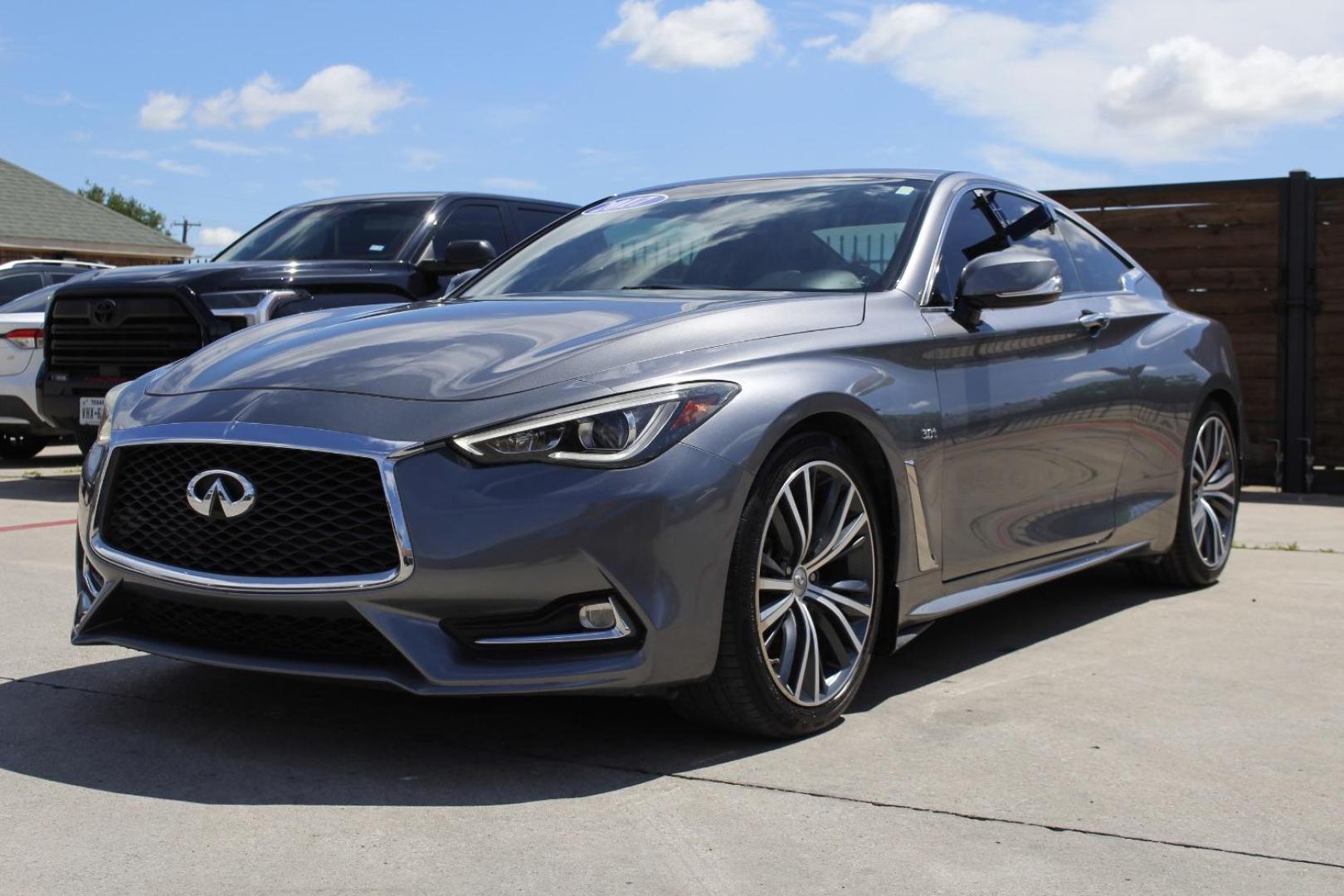 2017 Gray INFINITI Q60 3.0t Premium (JN1EV7EK3HM) with an 3L V-6 gasoline direct injection engine, located at 2401 E Main St., Grand Prairie, TX, 75050, (972) 262-4440, 32.748981, -96.969643 - Photo#1