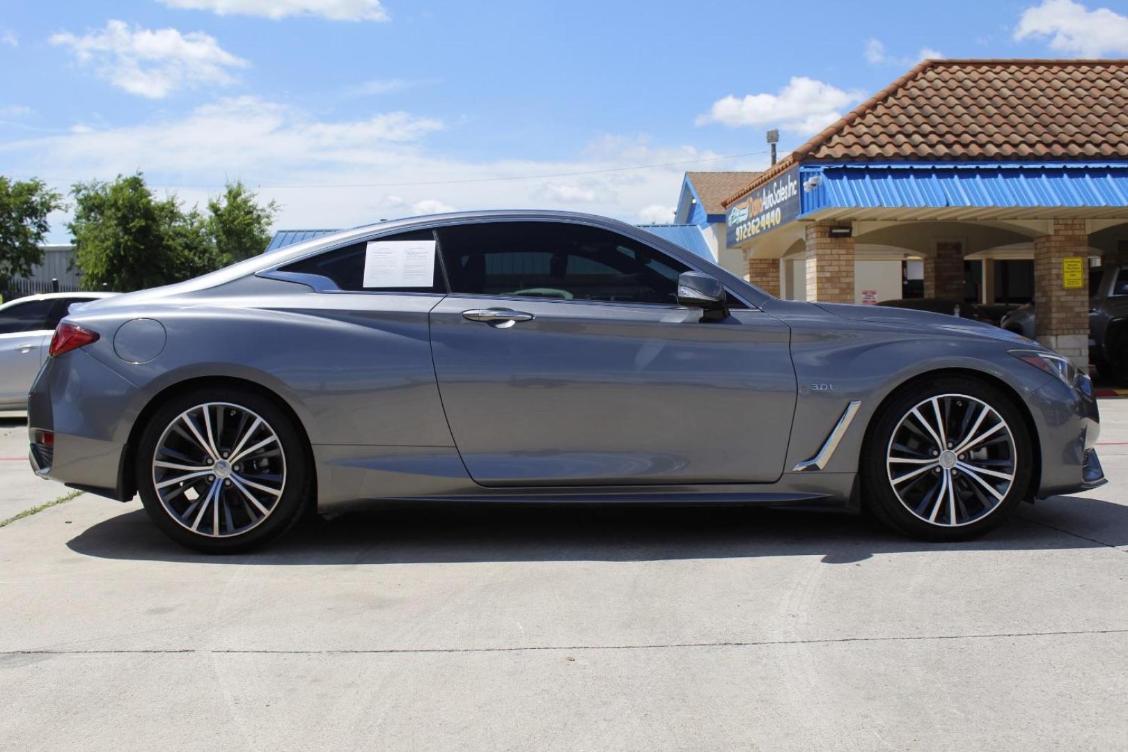 2017 Gray INFINITI Q60 3.0t Premium (JN1EV7EK3HM) with an 3L V-6 gasoline direct injection engine, located at 2401 E Main St., Grand Prairie, TX, 75050, (972) 262-4440, 32.748981, -96.969643 - Photo#8