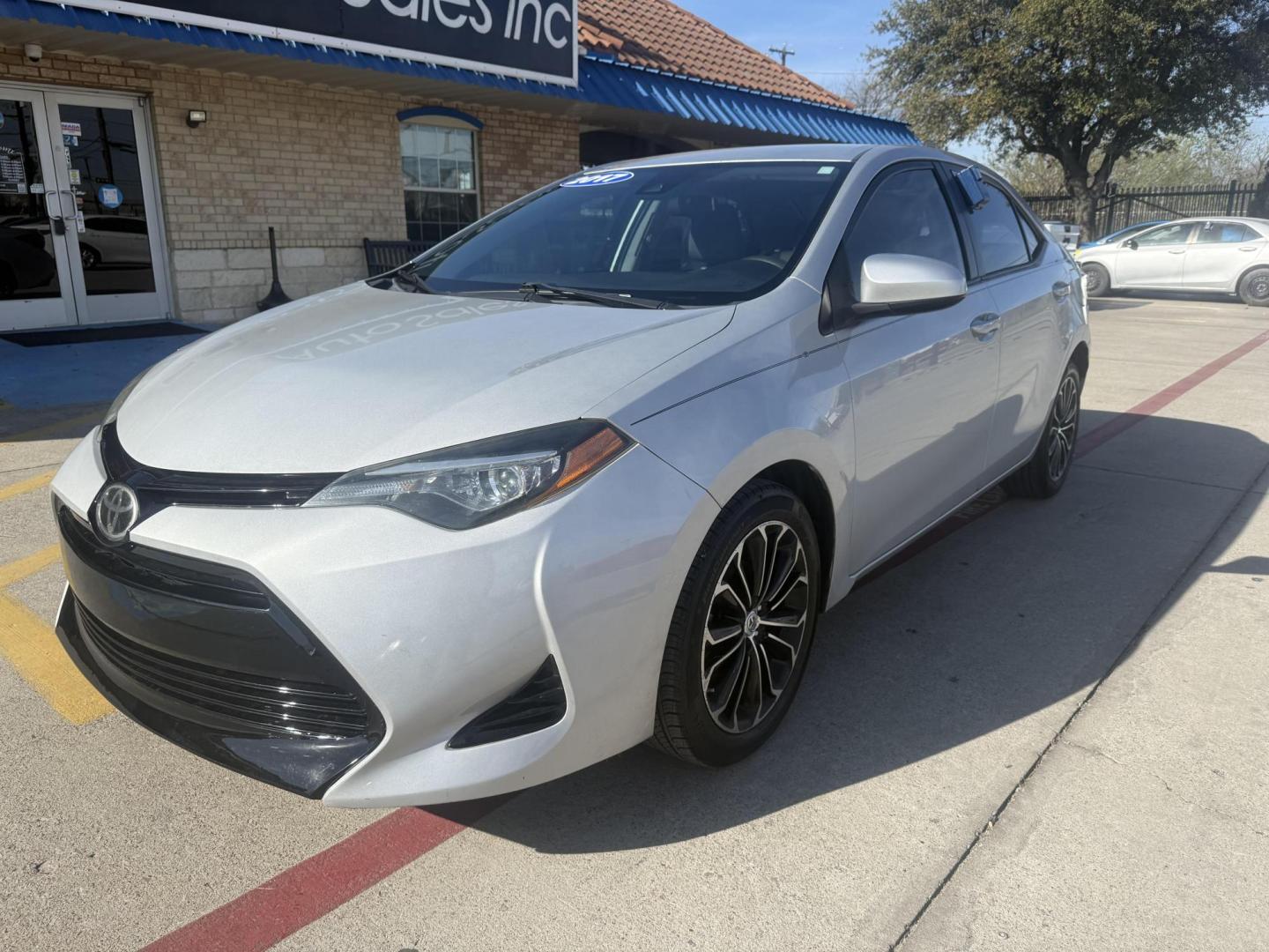 2017 Silver Toyota Corolla (5YFBURHE7HP) with an 1.8L I-4 DOHC engine, located at 2401 E Main St., Grand Prairie, TX, 75050, (972) 262-4440, 32.748981, -96.969643 - Photo#0