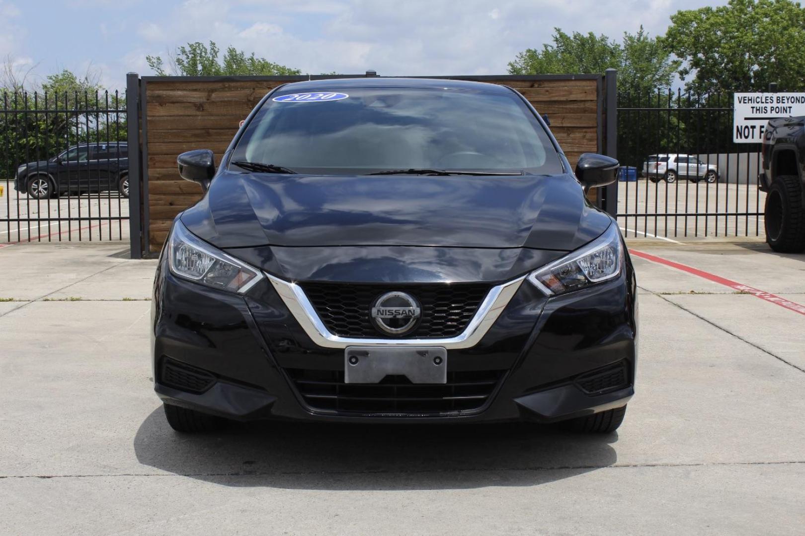2020 Black Nissan Versa SV Xtronic CVT (3N1CN8EV3LL) with an 1.6L I-4 DOHC engine, located at 2401 E Main St., Grand Prairie, TX, 75050, (972) 262-4440, 32.748981, -96.969643 - Photo#0