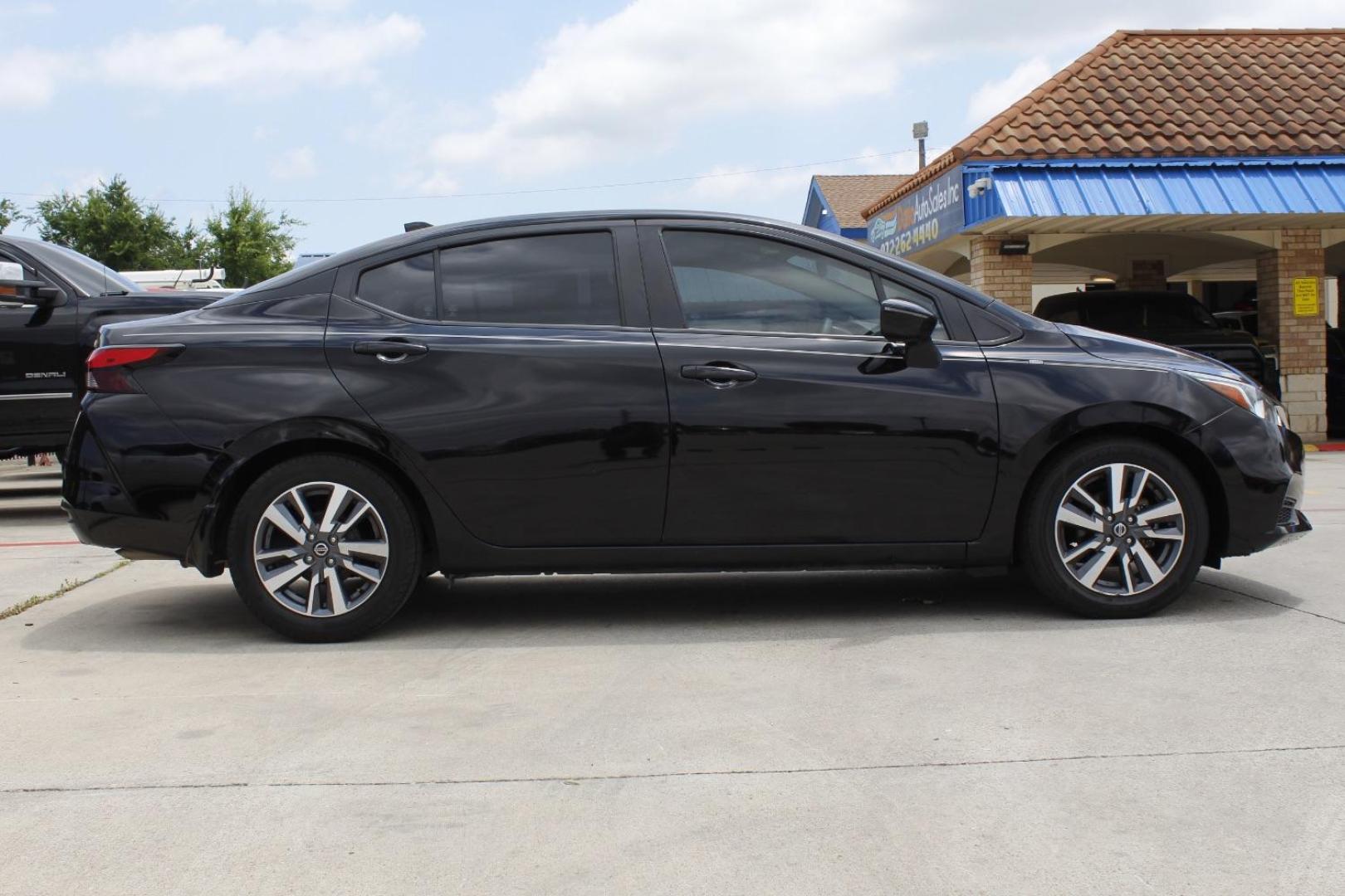 2020 Black Nissan Versa SV Xtronic CVT (3N1CN8EV3LL) with an 1.6L I-4 DOHC engine, located at 2401 E Main St., Grand Prairie, TX, 75050, (972) 262-4440, 32.748981, -96.969643 - Photo#9