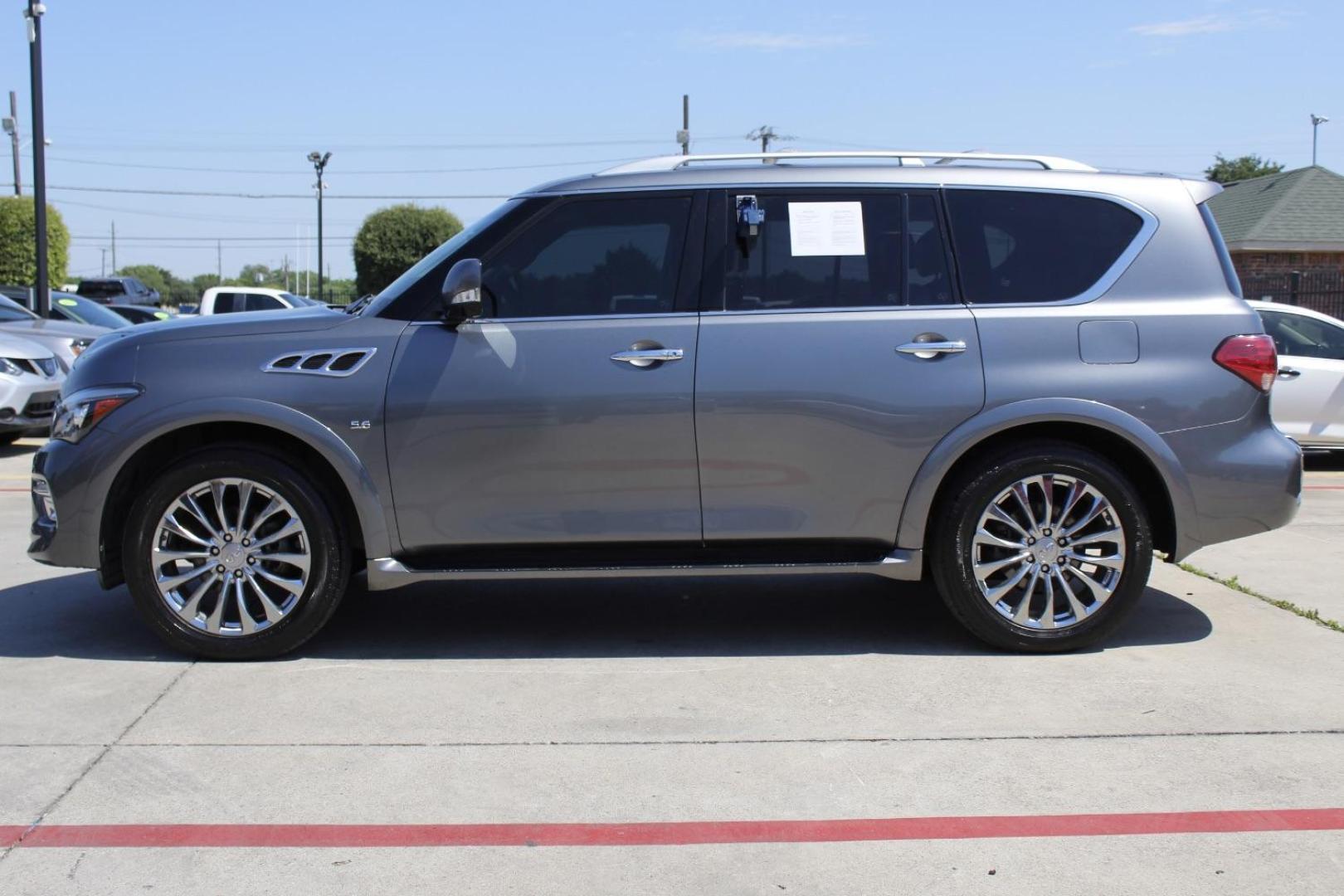 2016 Gray INFINITI QX80 4WD (JN8AZ2NE5G9) , located at 2401 E Main St., Grand Prairie, TX, 75050, (972) 262-4440, 32.748981, -96.969643 - Photo#2