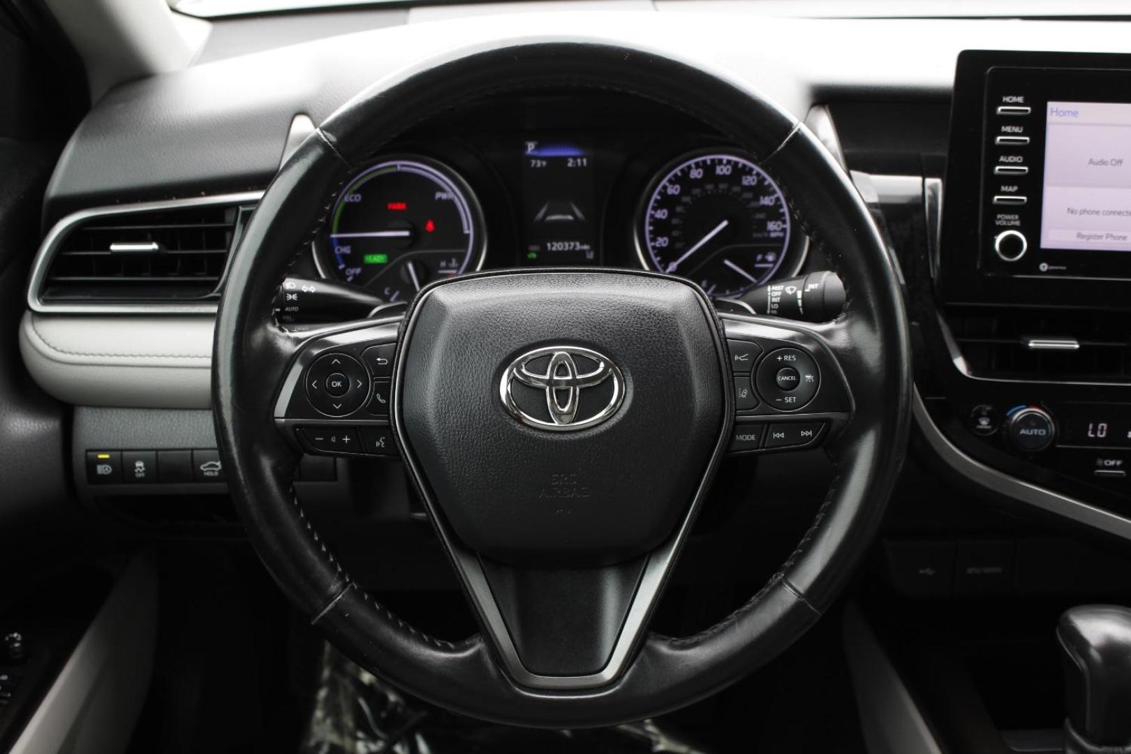 2021 Black Toyota Camry SE Hybrid (4T1G31AK9MU) with an 2.5L I-4 port/direct injection engine, located at 2401 E Main St., Grand Prairie, TX, 75050, (972) 262-4440, 32.748981, -96.969643 - Photo#21