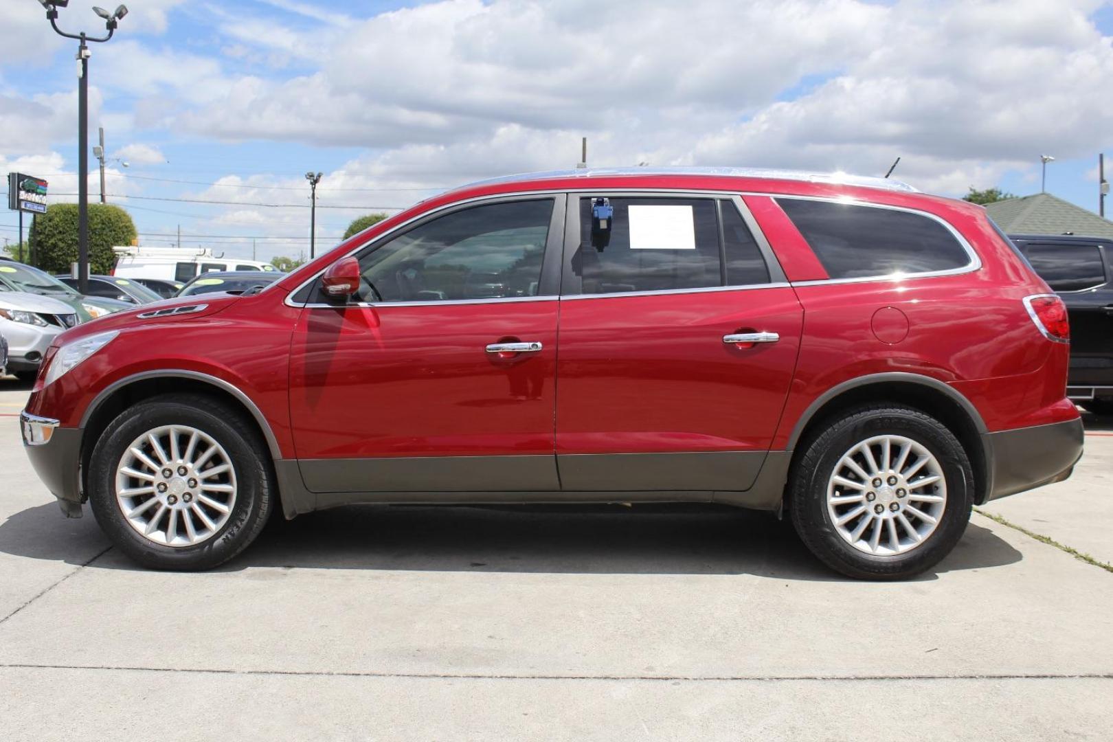 2012 Red Buick Enclave Leather (5GAKRCED7CJ) with an 3.6L V-6 gasoline direct injection engine, located at 2401 E Main St., Grand Prairie, TX, 75050, (972) 262-4440, 32.748981, -96.969643 - Photo#2