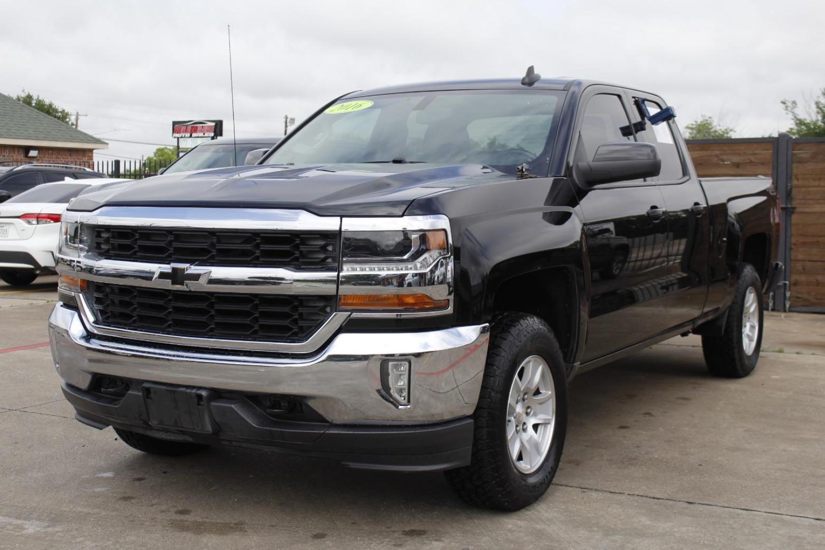 2016 Black Chevrolet Silverado 1500 1LT (1GCVKREH9GZ) with an EcoTec3 4.3L V-6 gasoline direct injection engine, located at 2401 E Main St., Grand Prairie, TX, 75050, (972) 262-4440, 32.748981, -96.969643 - Photo#1