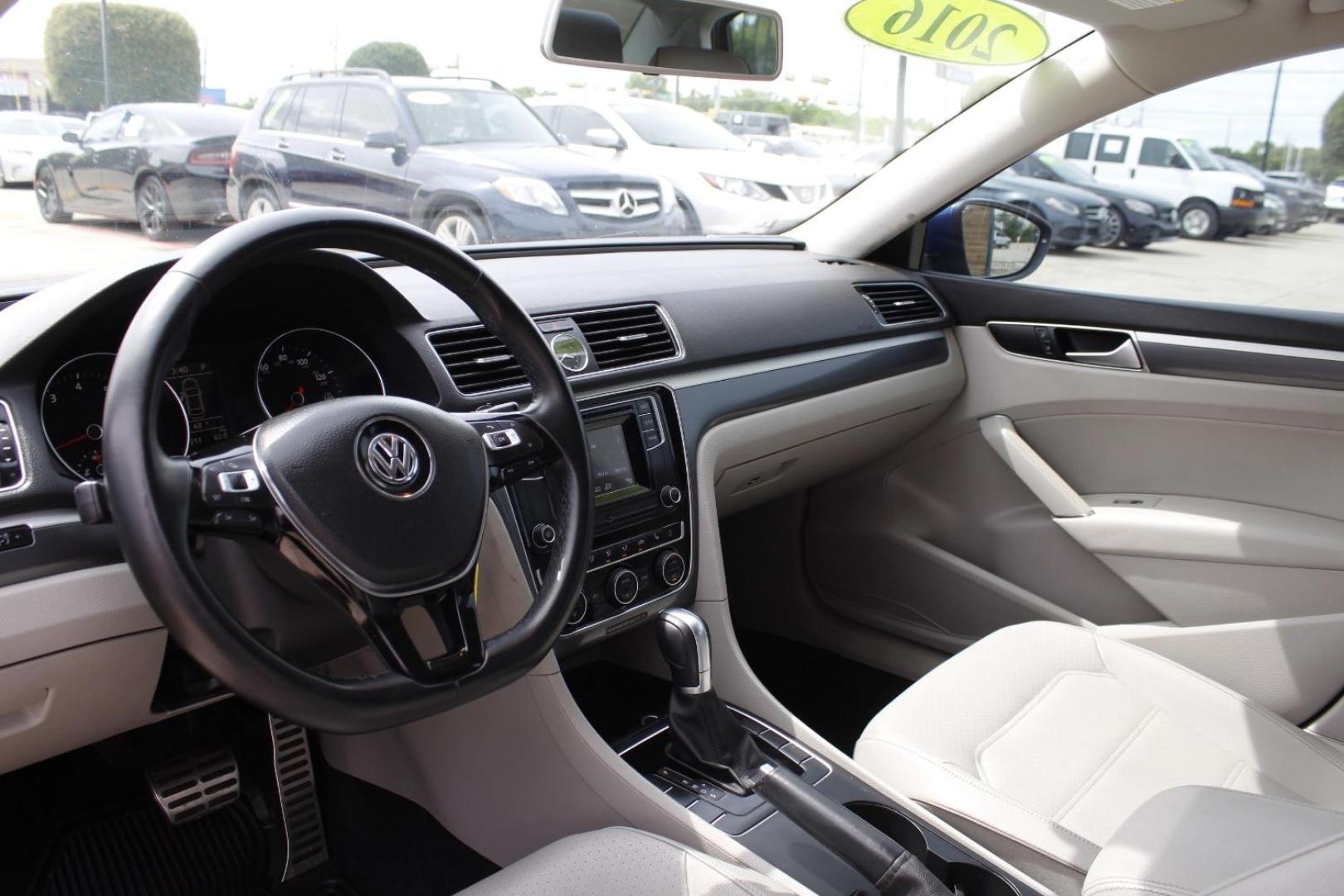 2016 Blue Volkswagen Passat 1.8T R-Line (1VWAT7A38GC) with an 1.8L I-4 gasoline direct injection engine, located at 2401 E Main St., Grand Prairie, TX, 75050, (972) 262-4440, 32.748981, -96.969643 - Photo#12