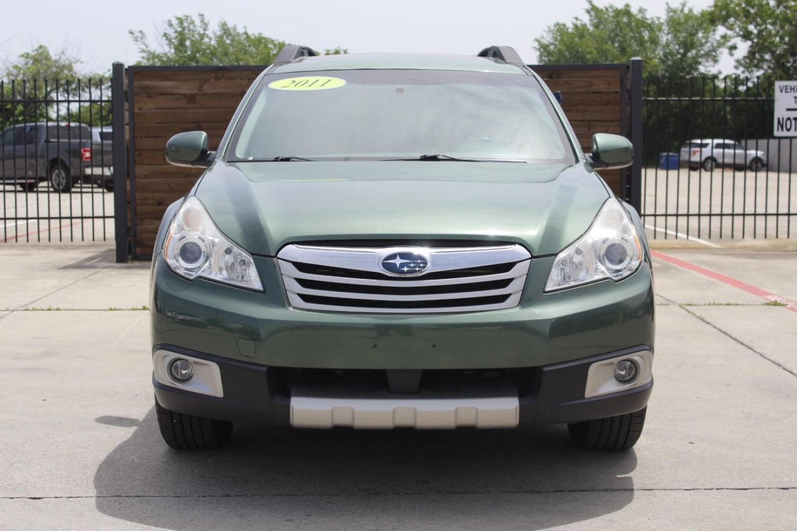 2011 Green Subaru Outback 3.6R Limited (4S4BREKC5B2) with an 3.6L H-6 DOHC engine, located at 2401 E Main St., Grand Prairie, TX, 75050, (972) 262-4440, 32.748981, -96.969643 - Photo#0