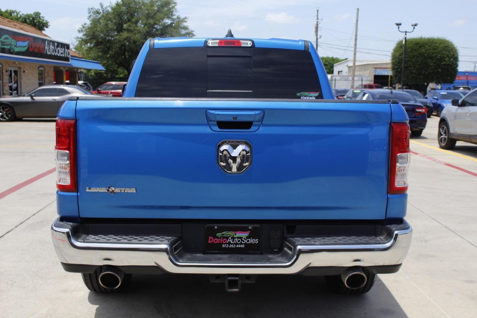 2021 BLUE Ram 1500 Lone Star Crew Cab 4x2 5'7 Box (1C6RREFT5MN) with an HEMI 5.7L V-8 variable valve control engine, located at 2401 E Main St., Grand Prairie, TX, 75050, (972) 262-4440, 32.748981, -96.969643 - Photo#6