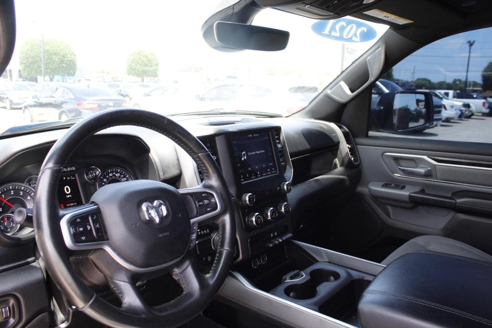 2021 BLUE Ram 1500 Lone Star Crew Cab 4x2 5'7 Box (1C6RREFT5MN) with an HEMI 5.7L V-8 variable valve control engine, located at 2401 E Main St., Grand Prairie, TX, 75050, (972) 262-4440, 32.748981, -96.969643 - Photo#12