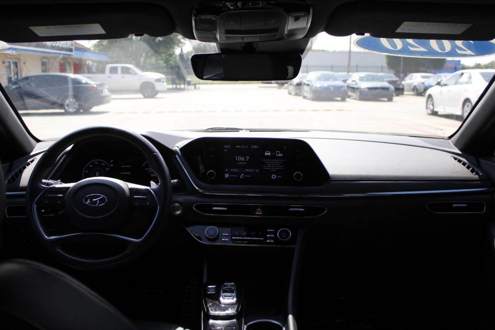 2020 Black Hyundai Sonata SEL Plus (5NPEJ4J24LH) with an Smartstream 1.6L I-4 port/direct injection engine, located at 2401 E Main St., Grand Prairie, TX, 75050, (972) 262-4440, 32.748981, -96.969643 - Photo#14