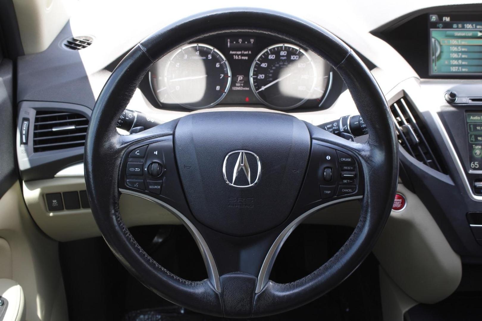 2016 White Acura MDX AcuraWatch Plus Package (5FRYD3H24GB) with an 3.5L V-6 gasoline direct injection engine, located at 2401 E Main St., Grand Prairie, TX, 75050, (972) 262-4440, 32.748981, -96.969643 - Photo#21
