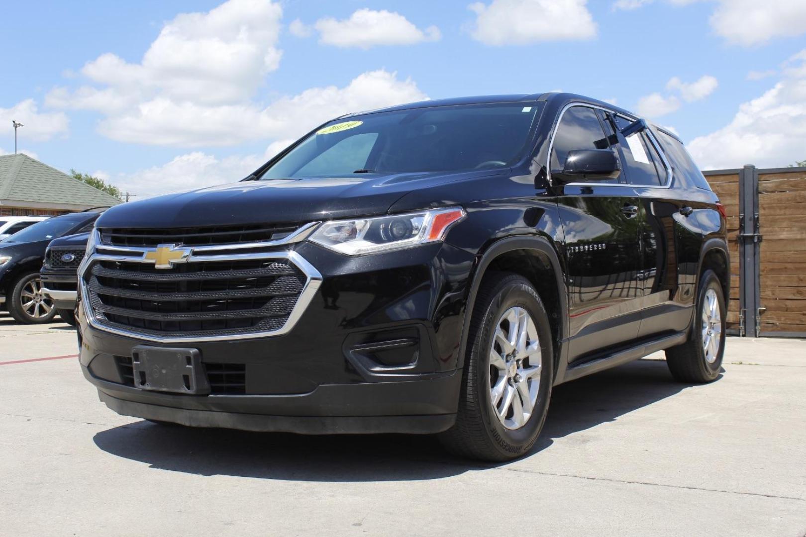 2019 Black Chevrolet Traverse LS (1GNERFKW4KJ) with an 3.6L V-6 gasoline direct injection engine, located at 2401 E Main St., Grand Prairie, TX, 75050, (972) 262-4440, 32.748981, -96.969643 - Photo#1