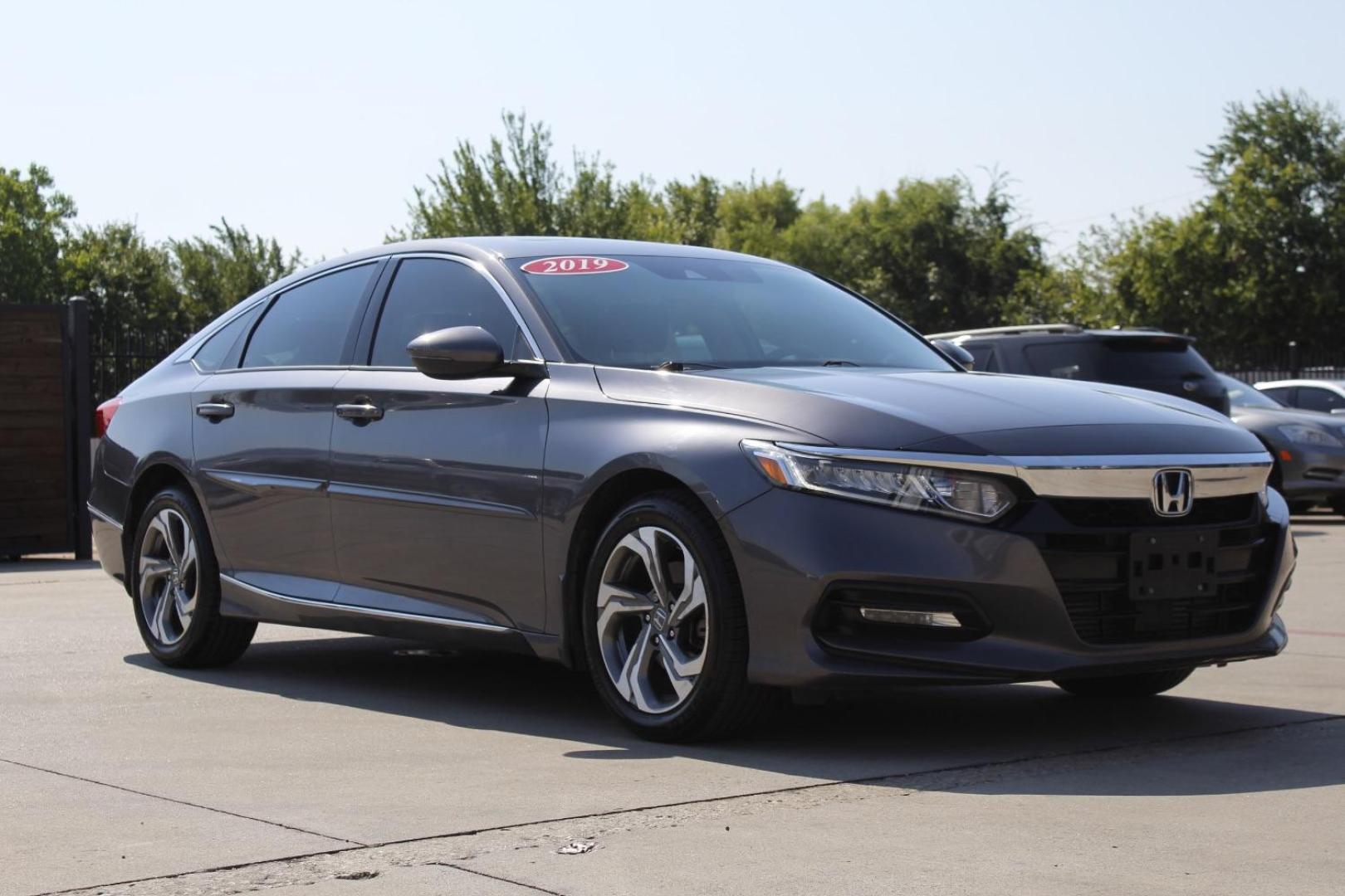 2019 Gray Honda Accord EX-L (1HGCV1F5XKA) with an 1.5L I-4 gasoline direct injection engine, located at 2401 E Main St., Grand Prairie, TX, 75050, (972) 262-4440, 32.748981, -96.969643 - Photo#1
