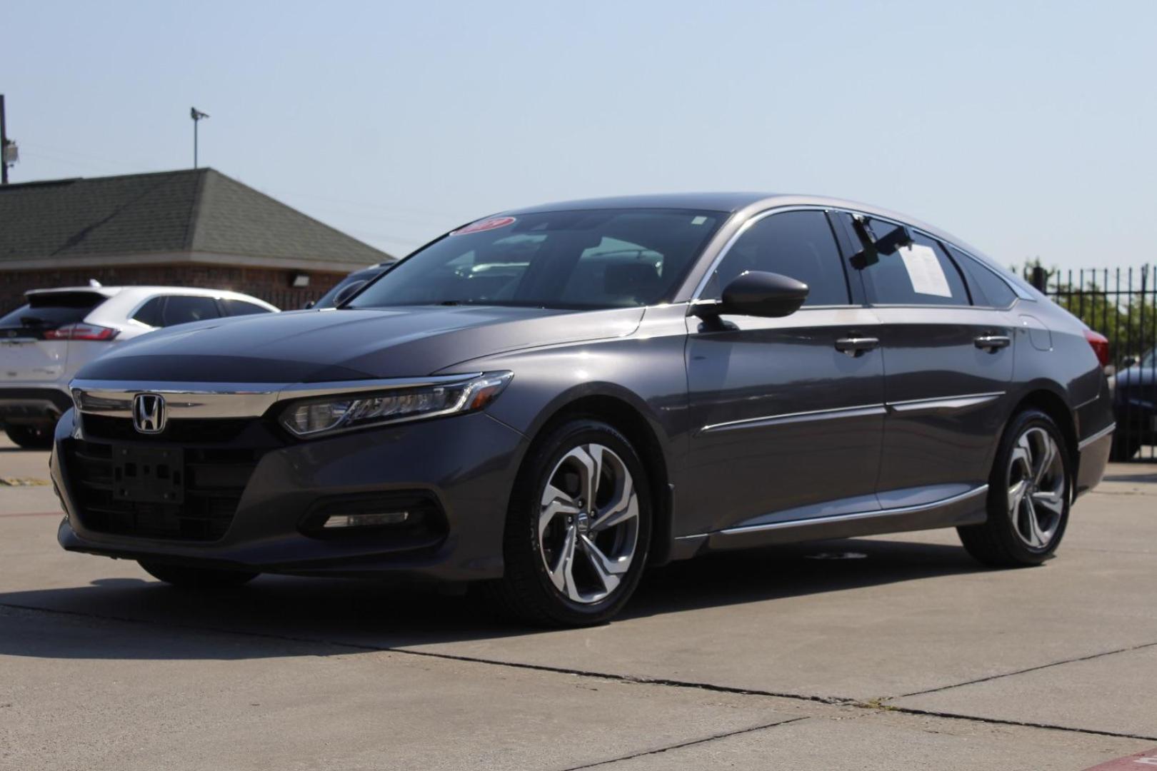 2019 Gray Honda Accord EX-L (1HGCV1F5XKA) with an 1.5L I-4 gasoline direct injection engine, located at 2401 E Main St., Grand Prairie, TX, 75050, (972) 262-4440, 32.748981, -96.969643 - Photo#2