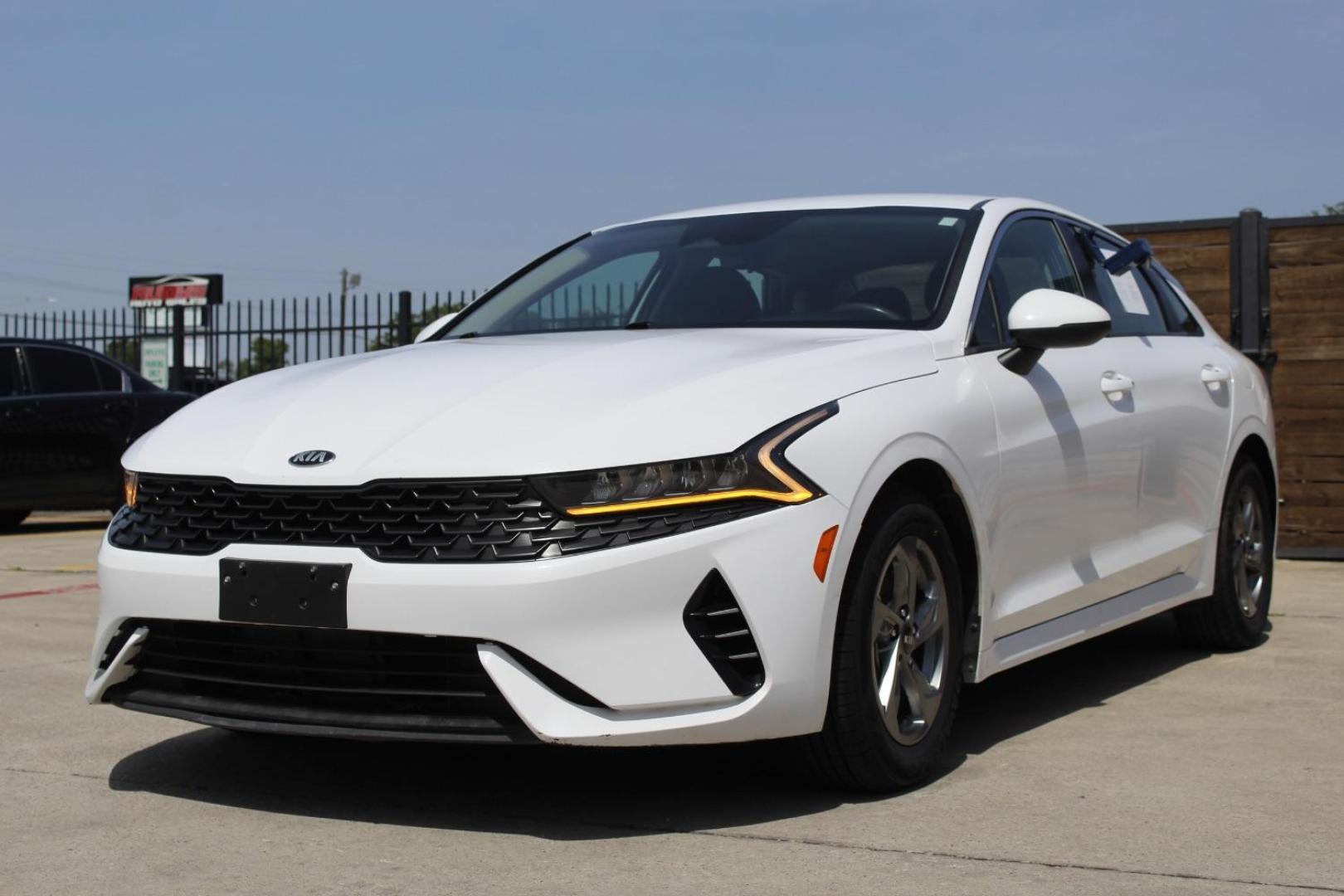 2021 White Kia K5 LXS (5XXG14J23MG) with an Gamma-II 1.6L I-4 gasoline direct injection engine, located at 2401 E Main St., Grand Prairie, TX, 75050, (972) 262-4440, 32.748981, -96.969643 - Photo#1