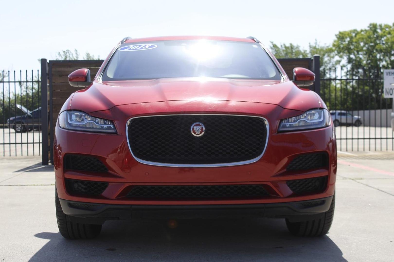 2018 Red Jaguar F-PACE 25t Prestige (SADCK2FX3JA) with an Ingenium 2L I-4 gasoline direct injection engine, located at 2401 E Main St., Grand Prairie, TX, 75050, (972) 262-4440, 32.748981, -96.969643 - Photo#0