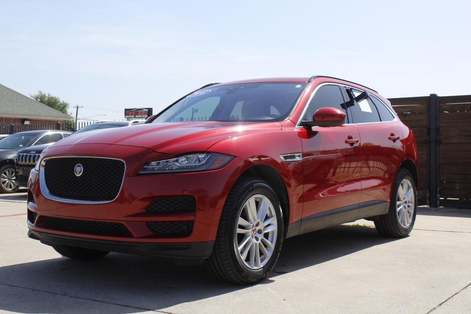 2018 Red Jaguar F-PACE 25t Prestige (SADCK2FX3JA) with an Ingenium 2L I-4 gasoline direct injection engine, located at 2401 E Main St., Grand Prairie, TX, 75050, (972) 262-4440, 32.748981, -96.969643 - Photo#1