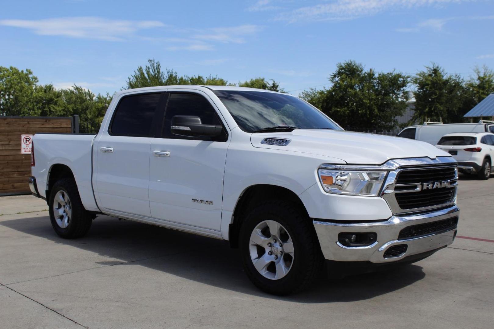2019 White Ram 1500 Big Horn/Lone Star Crew Cab 4x4 5'7 Box (1C6SRFFT2KN) , located at 2401 E Main St., Grand Prairie, TX, 75050, (972) 262-4440, 32.748981, -96.969643 - Photo#2