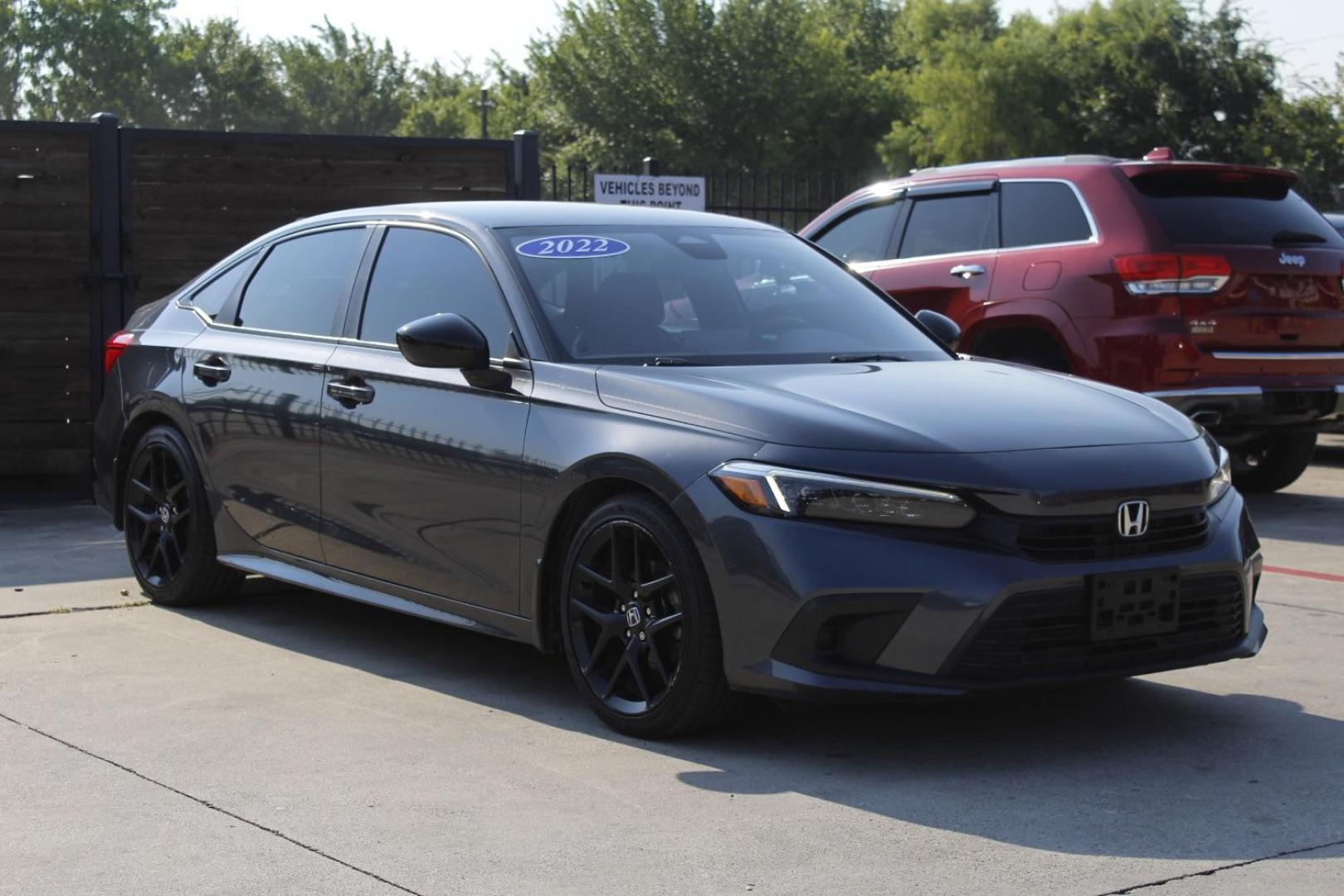 2022 Gray Honda Civic Sport Sedan (2HGFE2F55NH) with an 2L I-4 gasoline direct injection engine, located at 2401 E Main St., Grand Prairie, TX, 75050, (972) 262-4440, 32.748981, -96.969643 - Photo#1