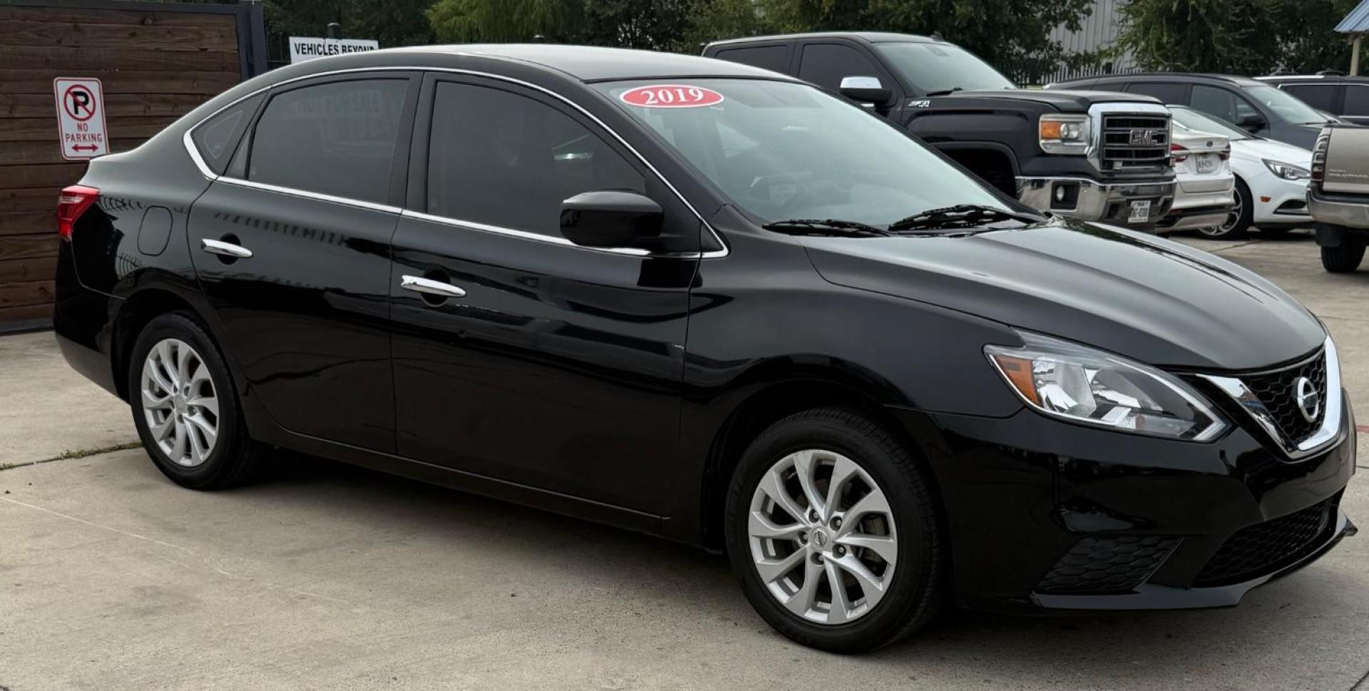 2019 Black Nissan Sentra SV (3N1AB7AP8KY) with an 1.8L I-4 DOHC engine, located at 2401 E Main St., Grand Prairie, TX, 75050, (972) 262-4440, 32.748981, -96.969643 - Photo#11
