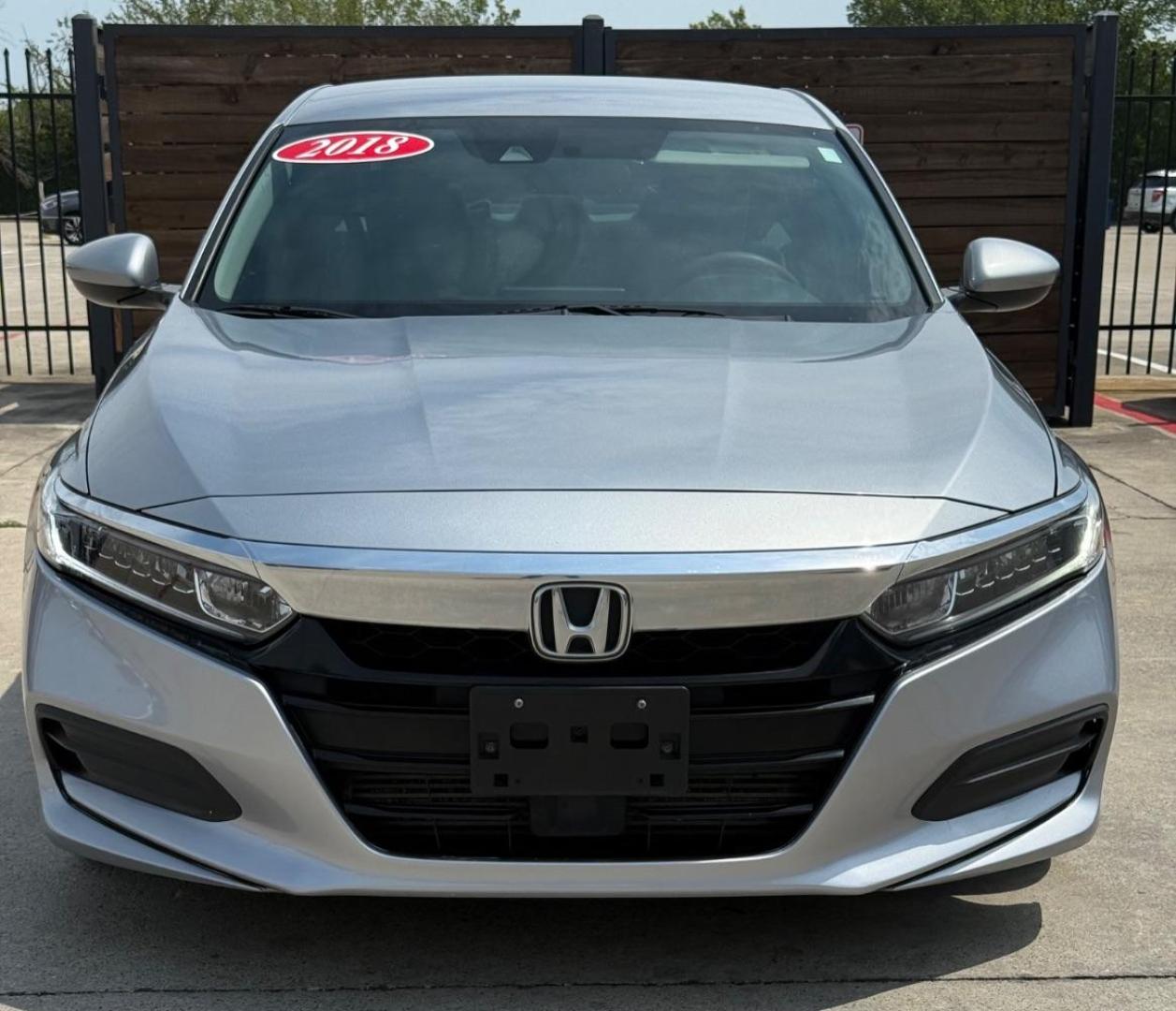 2018 Silver Honda Accord LX (1HGCV1F13JA) with an 1.5L I-4 gasoline direct injection engine, located at 2401 E Main St., Grand Prairie, TX, 75050, (972) 262-4440, 32.748981, -96.969643 - Photo#1