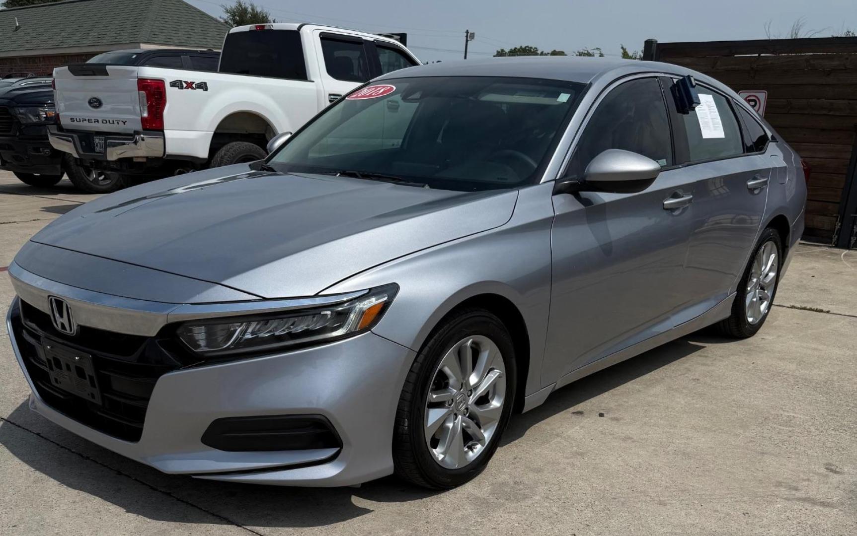 2018 Silver Honda Accord LX (1HGCV1F13JA) with an 1.5L I-4 gasoline direct injection engine, located at 2401 E Main St., Grand Prairie, TX, 75050, (972) 262-4440, 32.748981, -96.969643 - Photo#2