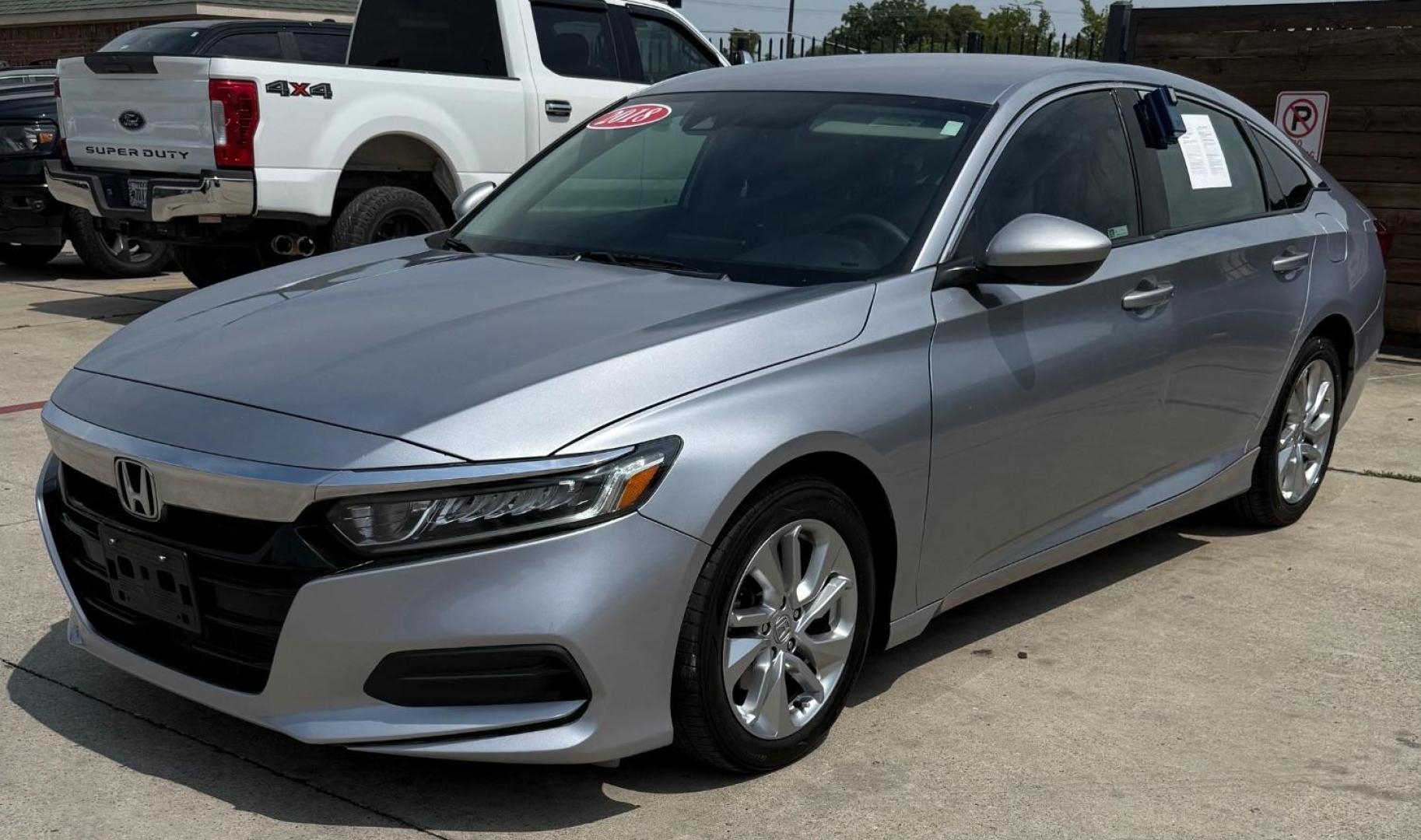 2018 Silver Honda Accord LX (1HGCV1F13JA) with an 1.5L I-4 gasoline direct injection engine, located at 2401 E Main St., Grand Prairie, TX, 75050, (972) 262-4440, 32.748981, -96.969643 - Photo#3