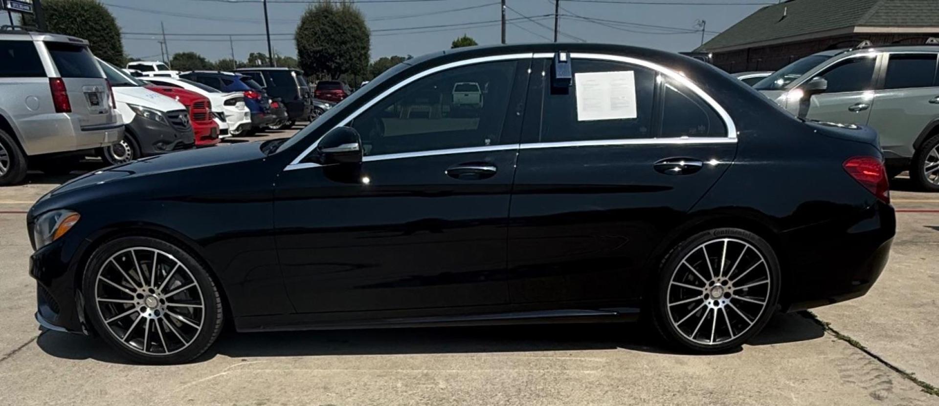 2015 Black Mercedes-Benz C 300 Sport | Luxury (55SWF4JB8FU) with an 2L I-4 gasoline direct injection engine, located at 2401 E Main St., Grand Prairie, TX, 75050, (972) 262-4440, 32.748981, -96.969643 - Photo#3